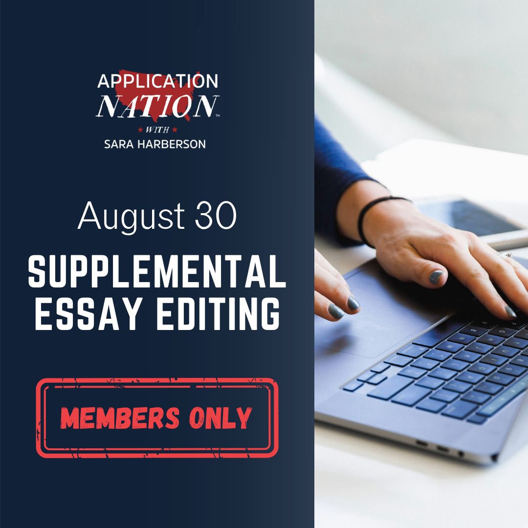 August 30 Supplemental Essay Editing