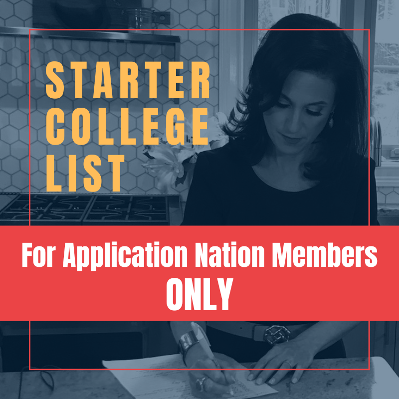 Starter College List (Application Nation Members ONLY)